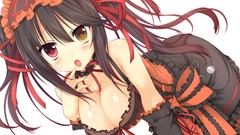 Dress Ribbons cleavage twintails date a live tokisaki kurumi 