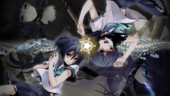 Dress scars Shorts anime girls blue eyes scythe green eyes 