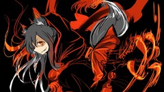 Dress smirk long hair anime girls bangs touhou black hair 