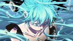 Dress underwater long hair hatsune miku vocaloid nail polish 