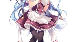 Dress white background anime girls pantyhose animal ears 