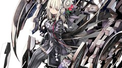 Dress white background cogwheel white hair Ribbons mechanical 