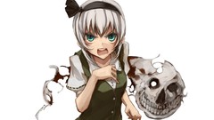 Dress white background ghosts white hair anime girls short hair 