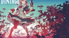 Dress white hair red eyes anime girls short hair pantyhose 