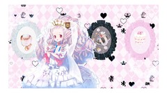 Dress white hair red eyes long hair anime girls open mouth 