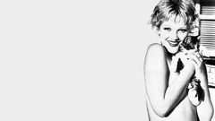 Drew Barrymore grayscale monochrome