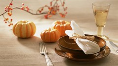 Drinks fruits pumpkins forks cranberries Thanksgiving