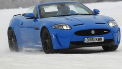 Drive front convertible blue cars nordic Jaguar XKR Jaguar XKR-S