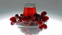 Drops glass wine food transparent grapes fruits bowl