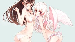 Drops string wings anime girls period oyari ashito underwear 