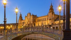 Dusk Spain Plaza sevilla