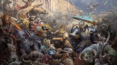 Dwarfs battles Orcs artwork