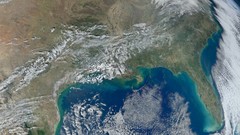 Earth dual screen NASA outer space satellite image