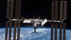 Earth space station solar panels outer space spacescape