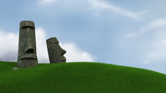 Easter Island moai multiscreen