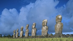 Easter Island moai sculptures