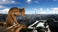 Eiffel Tower Paris clouds