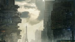 Eiffel Tower Paris dust neo science fiction digital art 