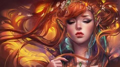 Elves multicolor artwork fantasy art elfen girl