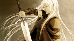 Elves white hair Swords long hair anime girls claymore long 