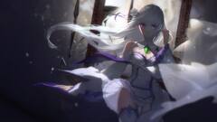 Emilia (Re: Zero) purple eyes anime girls gray hair swd3e2