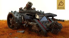 Engine steampunk vehicles mortar siege digital art