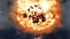 Explosion bomb cruise missile Tomahawk destroying parked