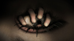 Eye image horror fingers scary