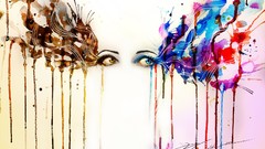 Eyes abstract paintings lies masks multicolor promises