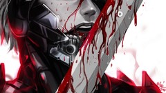 Eyes blood back Jack Swords Raiden artwork video games konami 