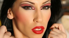 Eyes close-up black hair pornstars Mya Diamond