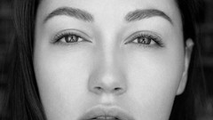 Eyes faces monochrome tattoos brunettes models portraits Sasha 