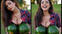 Eyes food lips watermelons fruits big boobs Brunei 