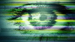 eyes glitch art digital art Green yellow artwork