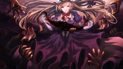 Eyes hands dress hats gloves Ribbons blondes long hair anime 