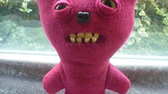 Eyes pink teeth plush Noses teddy bears window panes Fuggler