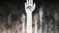 Eyes resistance hands grayscale
