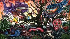 Eyes Trees creatures teeth