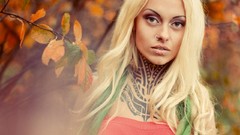 Eyes woman ass faces blondes tattoos lingerie models boobs 