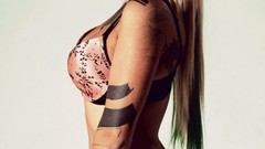 Eyes woman ass faces blondes tattoos lingerie models boobs 