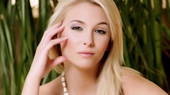 Eyes woman close-up faces blondes blue eyes Denisa Brazdova 