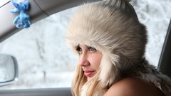 Eyes woman close-up faces blondes blue eyes holy fur hats