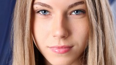 Eyes woman close-up faces blondes blue eyes Krystal Boyd