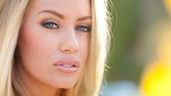 Eyes woman close-up faces blondes green eyes nicole aniston