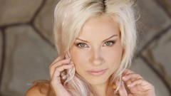 Eyes woman close-up faces blondes green eyes ukrainian Adelia A