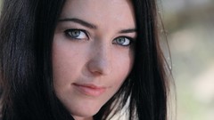 Eyes woman close-up faces blue eyes black hair Met-Art magazine 