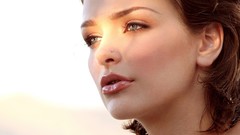 Eyes woman close-up faces blue eyes brunettes Hailee Rain