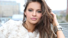 Eyes woman close-up faces brunettes Dana Harem