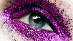 Eyes woman close-up Glitter blue eyes
