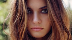 Eyes woman close-up lips brunettes models frederikke winther 